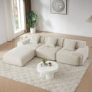 L Shaped Modular Sectional Sofa Corduroy And Movable Ottoman