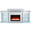 Noralie - Fireplace - Mirrored & Faux Diamonds - Atlantic Fine Furniture Inc