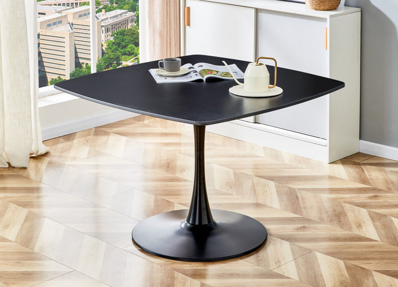 Table Mid-Century Dining Table For 4-6 People With Round MDF Table Top, Pedestal Dining Table, End Table Leisure Coffee Table