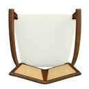 Mid Century Modern Arm Dining Chairs With Rattan Backrest