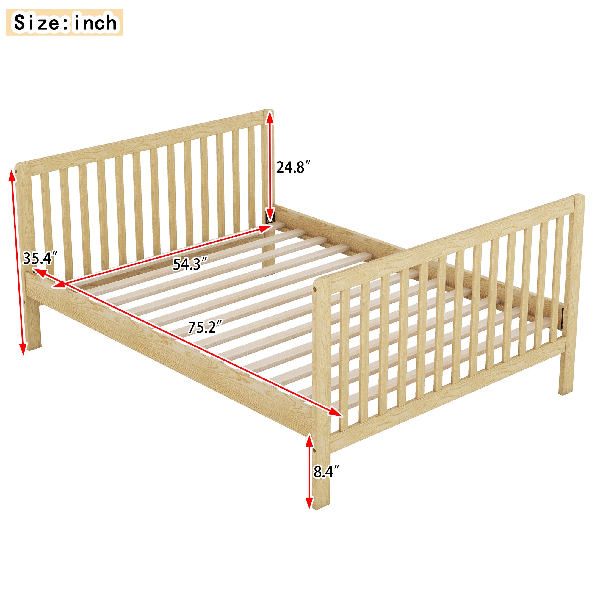 Convertible Crib/Full Size Bed with Changing Table, Natural - Atlantic Fine Furniture Melbourne FL