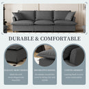 3 Seat Sofa Module For Modular Sectional Wide Seat Cloud Couch With Throw Pillows Upholstered