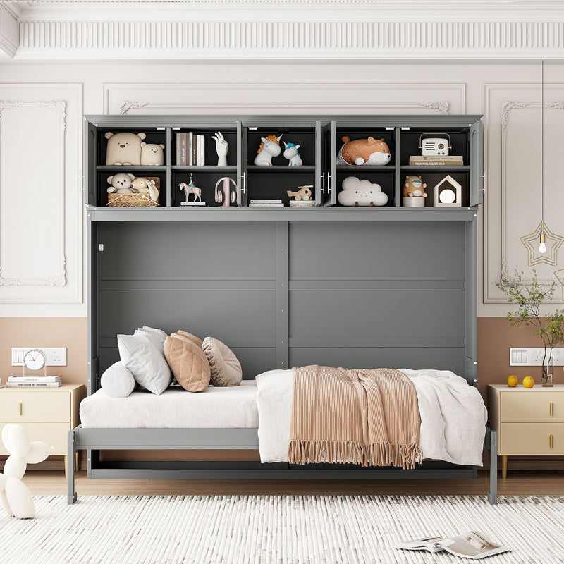 Murphy Modern Bed With Top Cabinets For Space Saving And Comfort