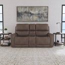 Carter - Power Reclining Loveseat With Console & Power Headrests & Lumbar - Cappuccino
