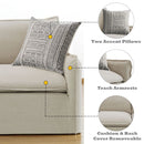 Upendo - Sofa With 2 Pillows - Beige Linen