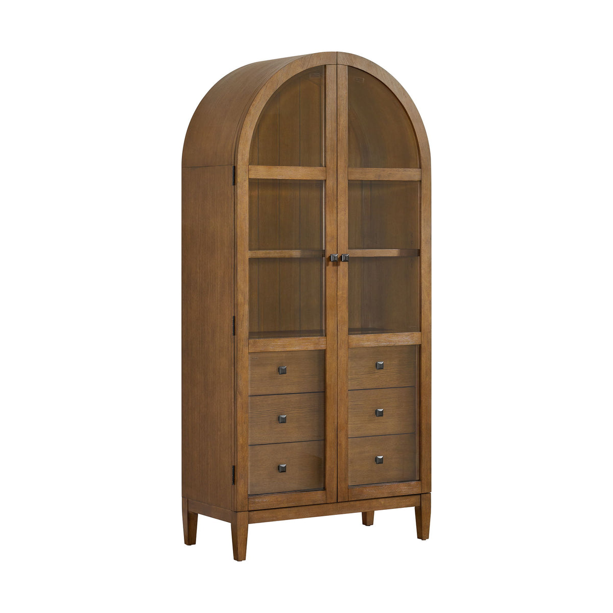 Portico Display Cabinet in Brown Oak by Elements International
