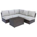 Comfortable Modern Patio Rattan Sectional Set With Cushions