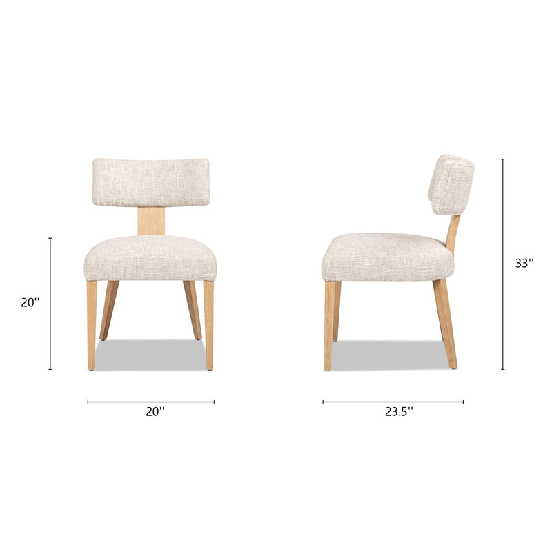 Louise - Split Back Upholstered Dining Side Chair (Set of 2) - Travertine Beige