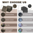 Acacia Hardwood Interlocking Deck Tiles, Striped Pattern