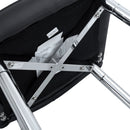 Modern Bar Chair Set Streamlined Backrest Metal Legs 2 Pieces - Black / Silver