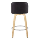 Toriano - Contemporary Fixed-Height Counter Stool With Swivel And Round Footrest (Set of 2)