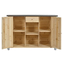 Outdoor Kitchen Island With Stainless Steel Top, Ample Storage Space, Towel And Spice Racks And A Bottle Opener