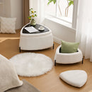 Upholstered Storage Ottoman Set With Reversible Lid