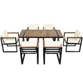 7 Pieces Outdoor Dining Set Patio Dining Table And Chair Set With And Removable Cushions For Patio