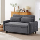 Pull-Out 2 Seat Modern Sleeper Sofa With 2 Throw Pillows And USB Ports