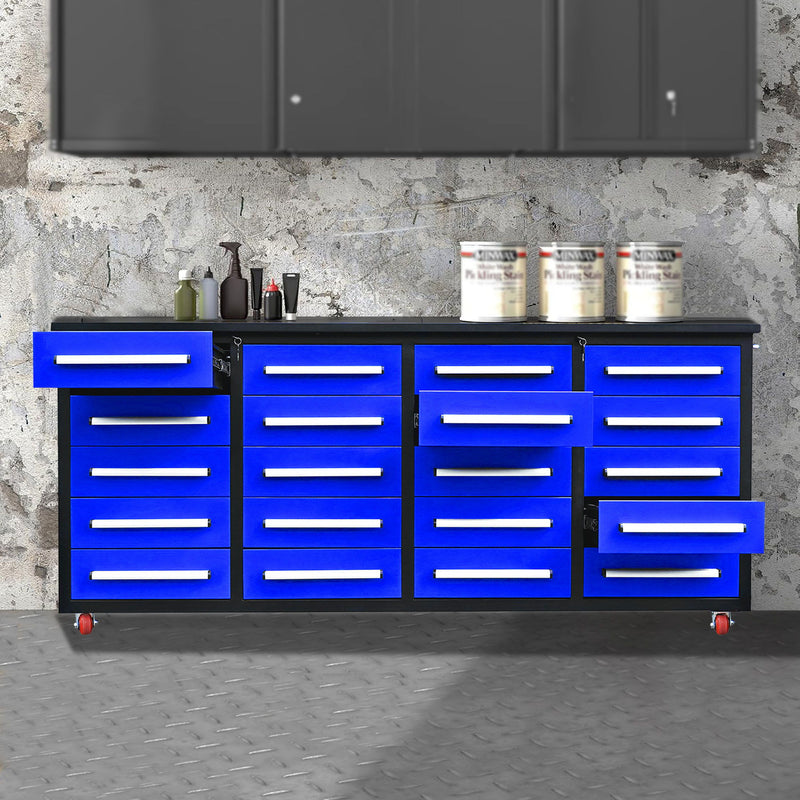 Garage Storage Cabinets With Workbench (20 Drawers)