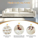 Plush Corduroy 4 Seat Sofa, Modern Comfy Upholstered Sofa Cloud Couch, Deep Seat Couches With Soft Pillows