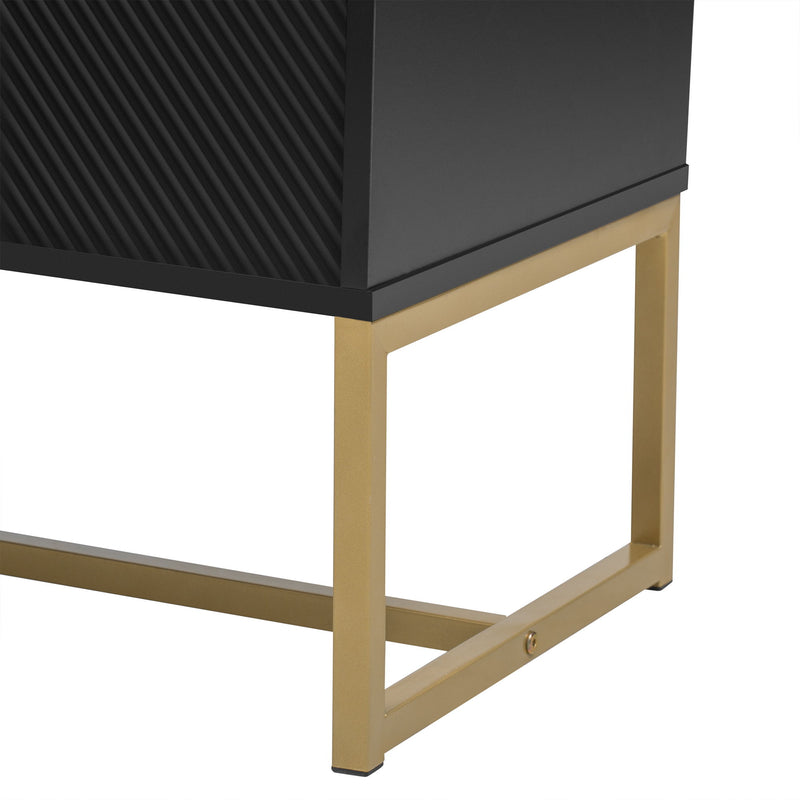 TV Cabinet With 1 Drawer, 2 Cabinets, Handles And Anti-Tip Device