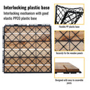 Interlocking Deck Tiles Striped Pattern, Waterproof Anti Mildew Brown