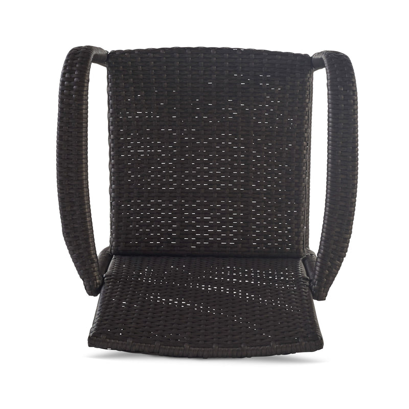Outdoor Wicker Barstools With Rattan And Iron Frame
