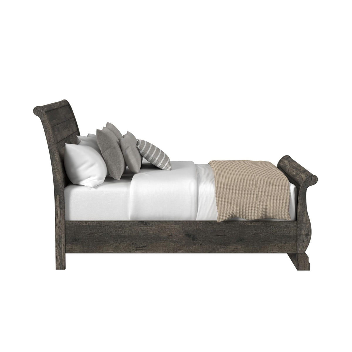 Park Ridge Sleigh Storage Bed in Dark Gray by Elements International, view 3