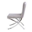 Daire - Side Chair (Set of 2) - Light Gray Velvet & Chrome