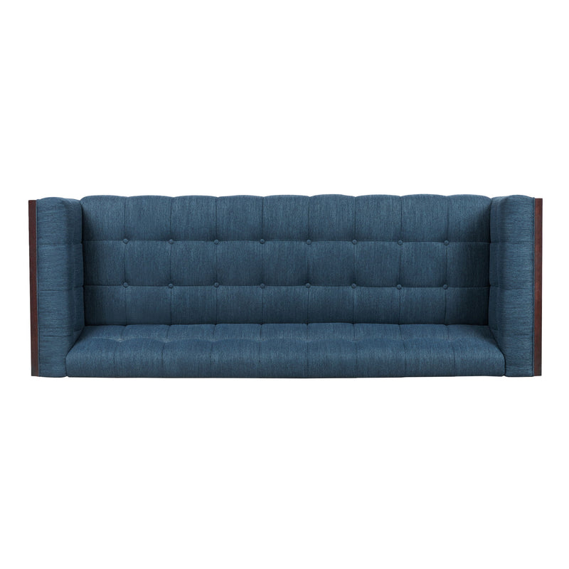 Contemporary Mid-Century Charm 3 Seater Sofa With Button Tufted Waffle Stitching
