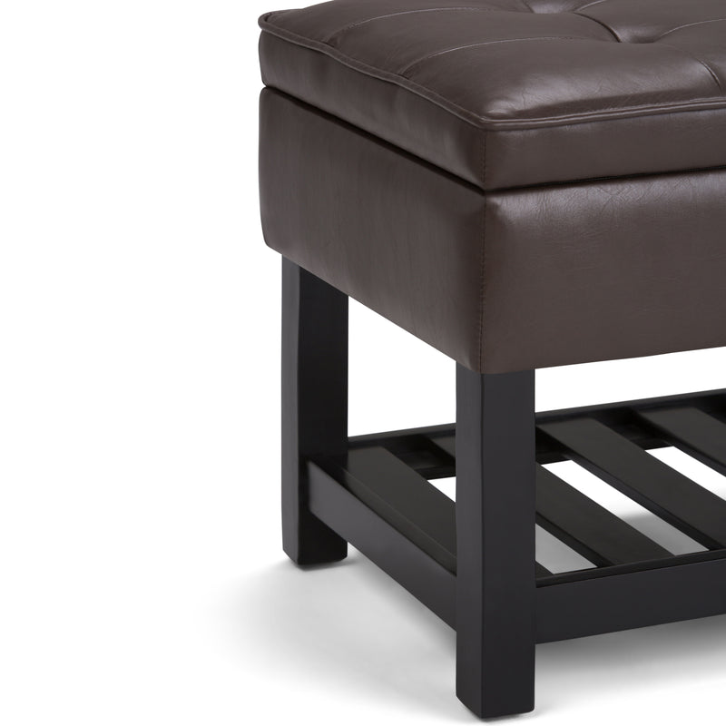 Cosmopolitan - Storage Ottoman Bench With Open Bottom - Chocolate Brown