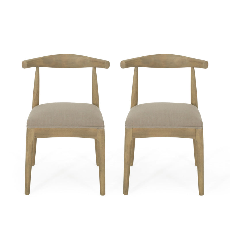 Mid Century Modern Dining Chair Set With Upholstered Seating
