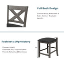 5 Pieces Counter Height Rustic Farmhouse Dining Room Wooden Bar Table Set With 2 Stools And 2 Chairs