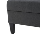 Ottoman With Birch Wood Legs And Cushioned Top For Comfort