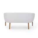 Mid Century Modern Loveseat With Channel Stitched Backrest