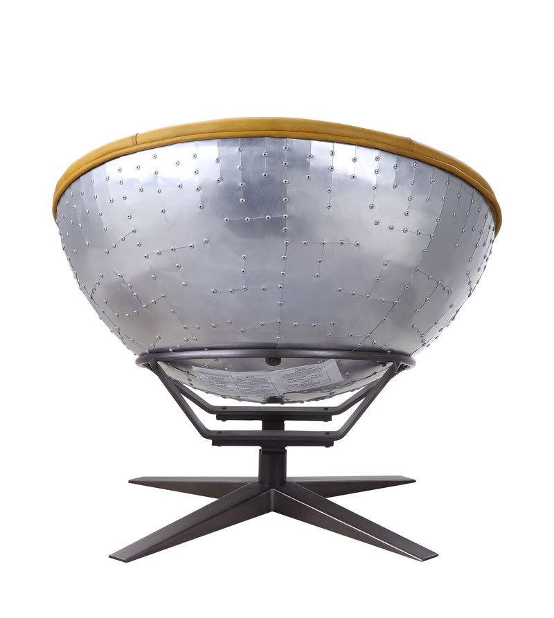 Brancaster - Accent Chair - Turmeric Top Grain Leather & Aluminum