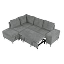 Versatile L Shaped Sofa Bed With Storage, Cup Holders, USB Ports Chenille