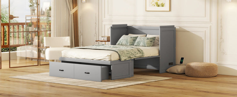Murphy Bed With USB Port And A Large Drawer