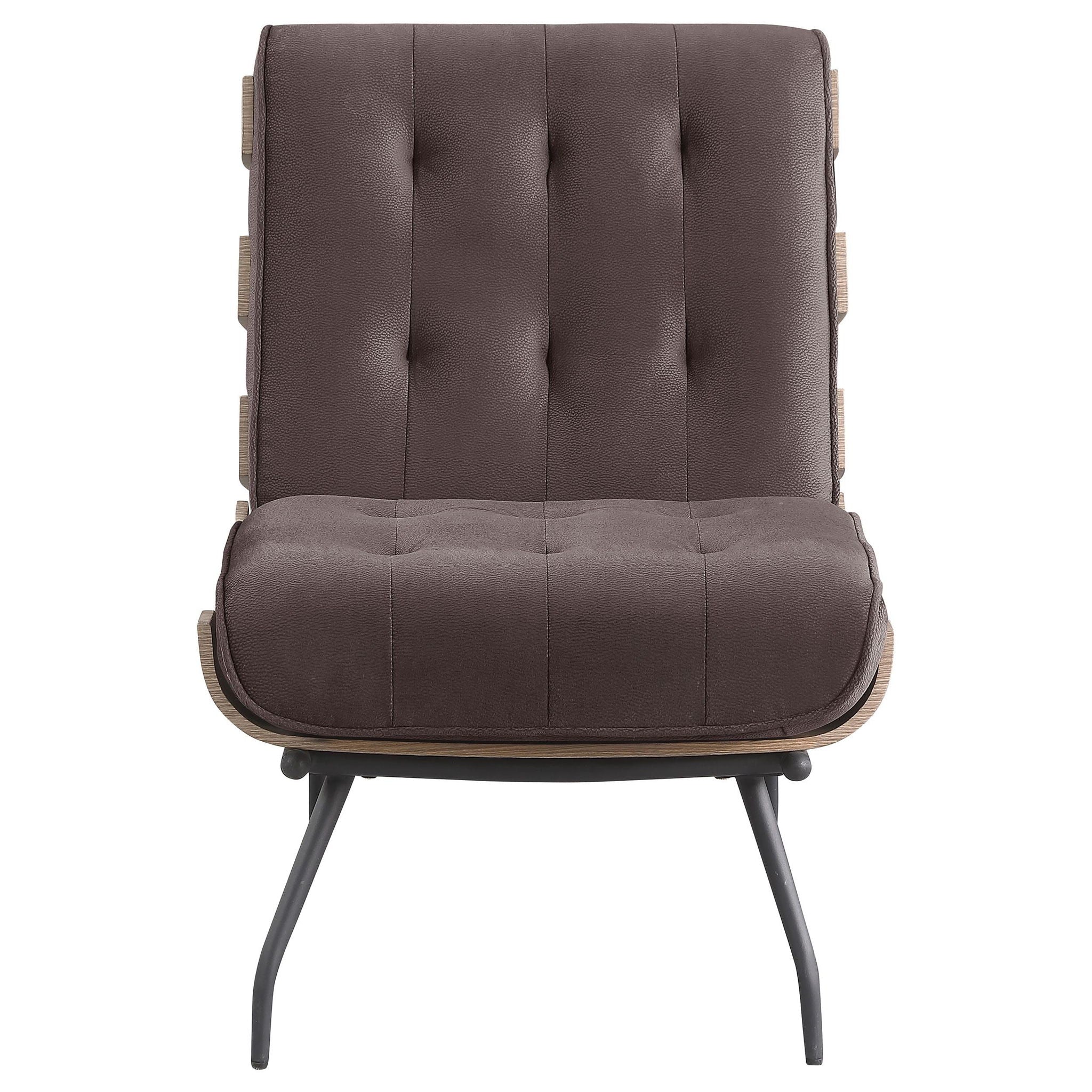 Aloma Upholstered Tufted Armless Accent Chair Brown - Atlantic Fine Furniture Melbourne FL