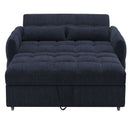 Loveseat Sofa Pull-Out Bed With Adjustable Backrest, 3 USB Ports And 2 Lumbar Pillows For Living Room