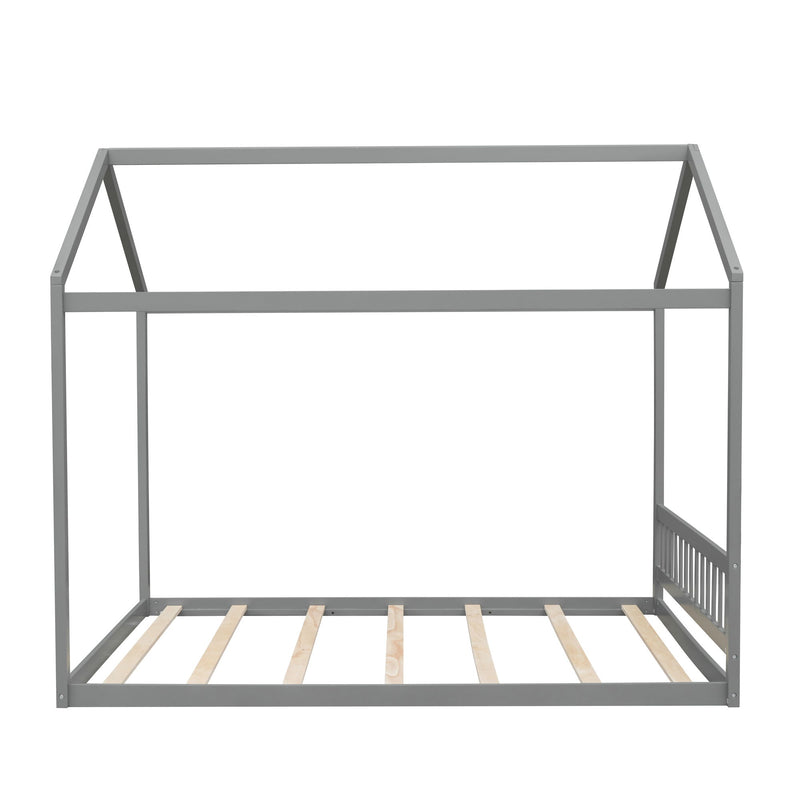 Wooden House Bed With Headboard