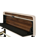 Full size Upholstered Platform Bed with Storage Headboard, Sensor Light and a set of Sockets and USB Ports, Linen Fabric, Beige