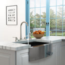 Kitchen Sink Faucet With 2 Handles And Pull Out Side Sprayer, 4 Hole Installation