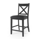 Farmhouse Style Counter Height Chair With Upholstered Seat