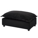 Modern Cozy Upholstered Armchair Sofa With Movable Ottoman