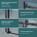 Modern Single Slide Shower Door, Tempered Glass, Stainless Steel Frame