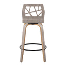 Folia - Contemporary Fixed Height Counter Stool With Swivel With Round Footrest (Set of 2) - Light Gray