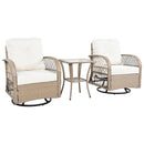 3 Piece Outdoor Chair & Table Set Chat Set, 2 Person Rattan Seating Group