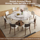 Dining Table Set With Wooden Base
