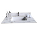 Elegant Vanity Top With Undermount Sink And Backsplash, Sintered Stone