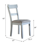 House - Marchese Side Chair (Set of 2) - Two Tone Gray Fabric & Pearl Gray Finish - Atlantic Fine Furniture Inc