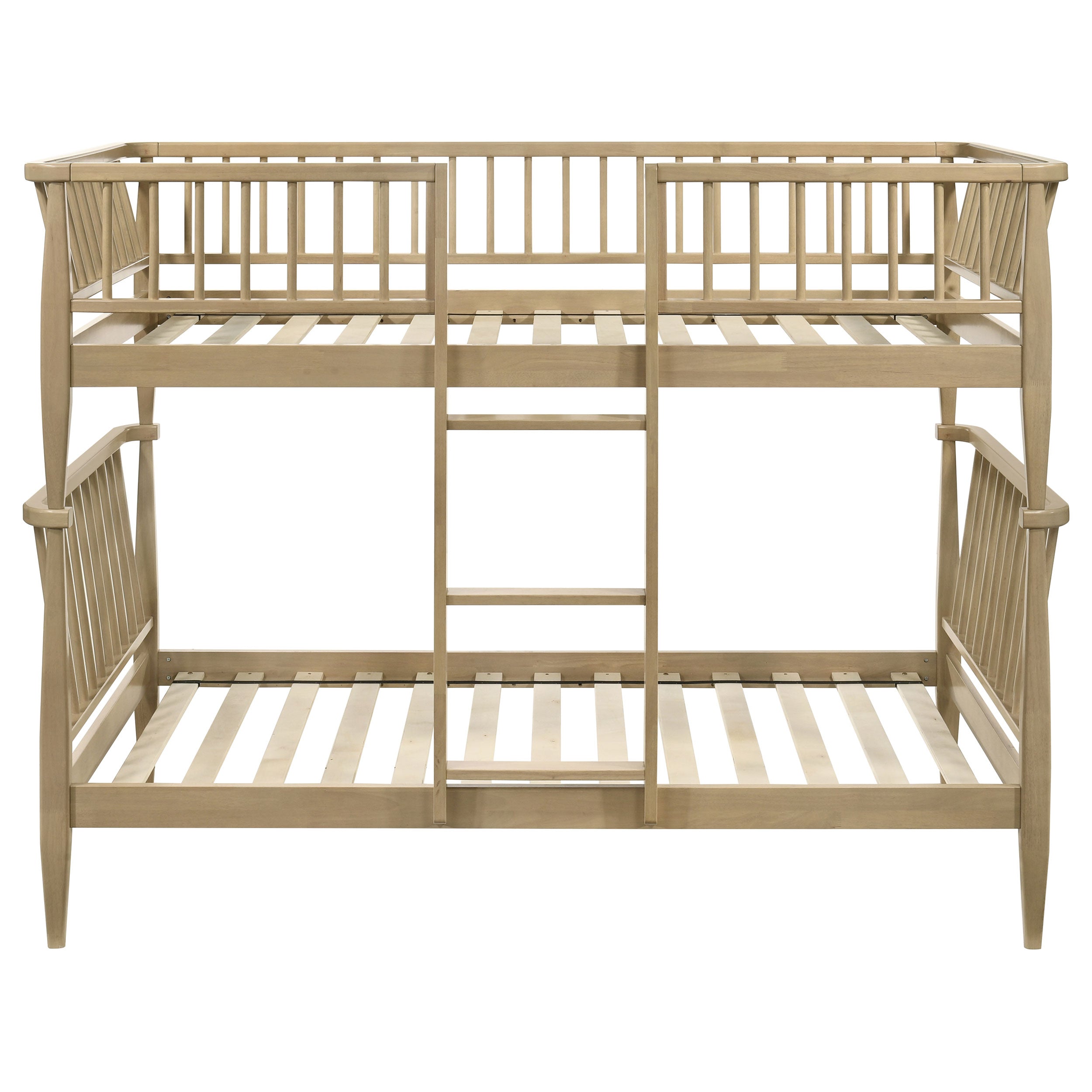 Abram Windsor Twin Over Twin Wood Bunk Bed with Ladder Almond — view 3