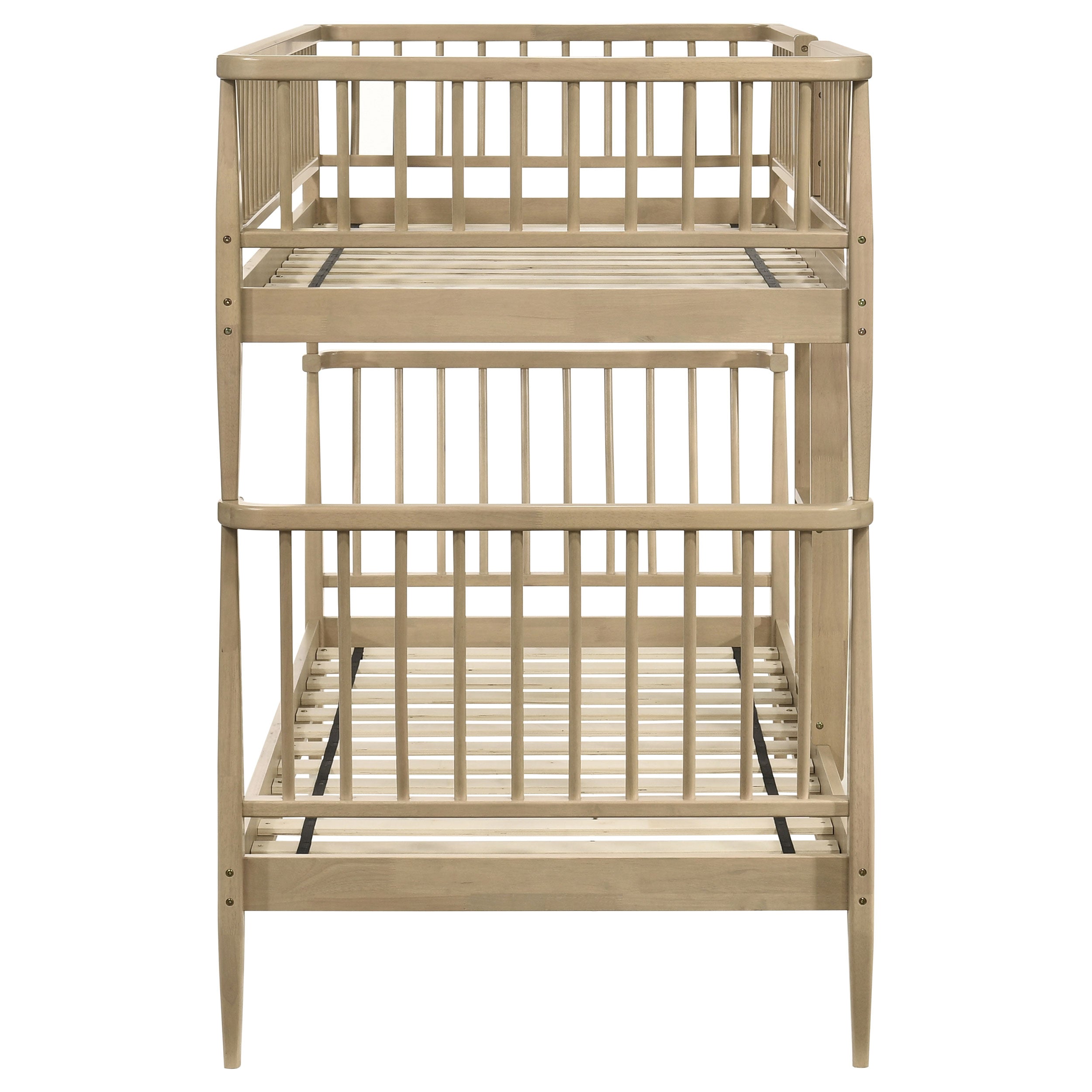 Abram Windsor Twin Over Twin Wood Bunk Bed with Ladder Almond — view 5